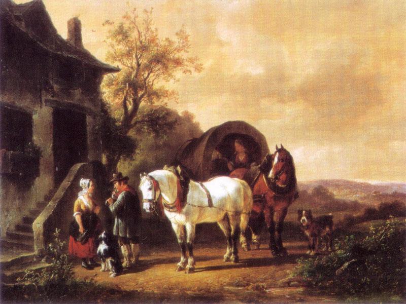 Wouterus Verschuur Waiting before the inn oil painting picture